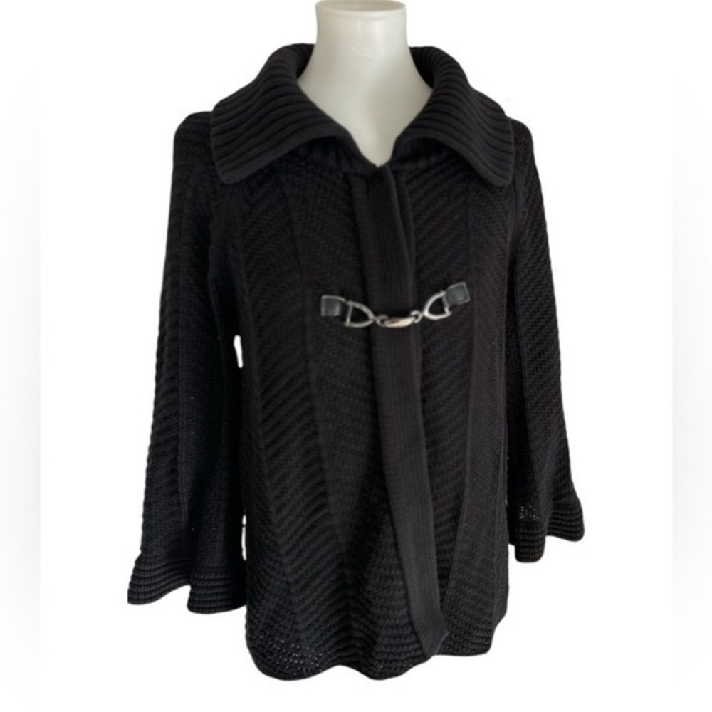 JM collection knit toggle cardigan sweater